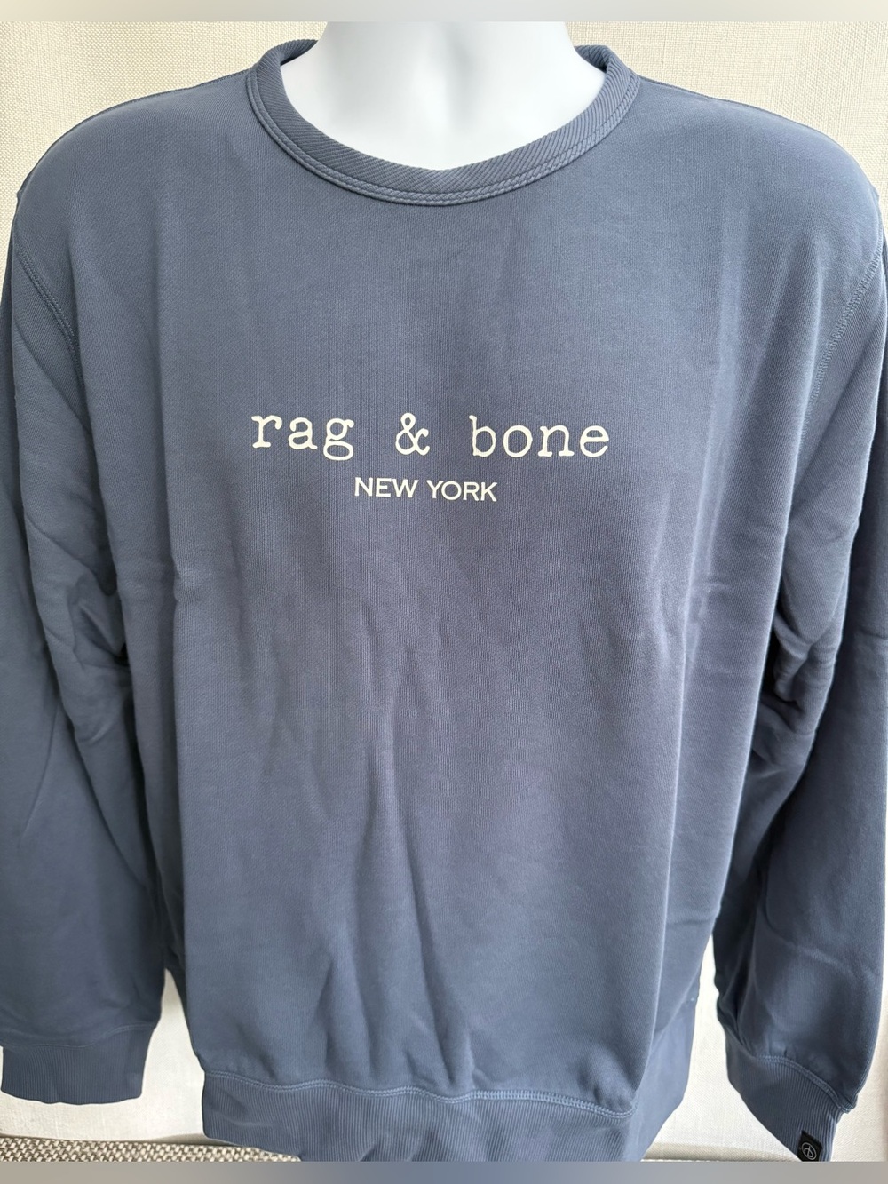 rag & bone BlueLogo Crewneck Sweatshirt